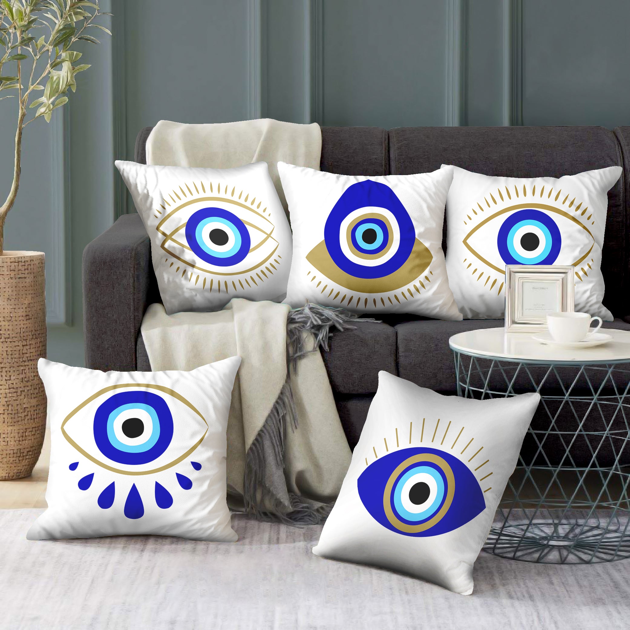 Evil Eye Set of 5 Cushions