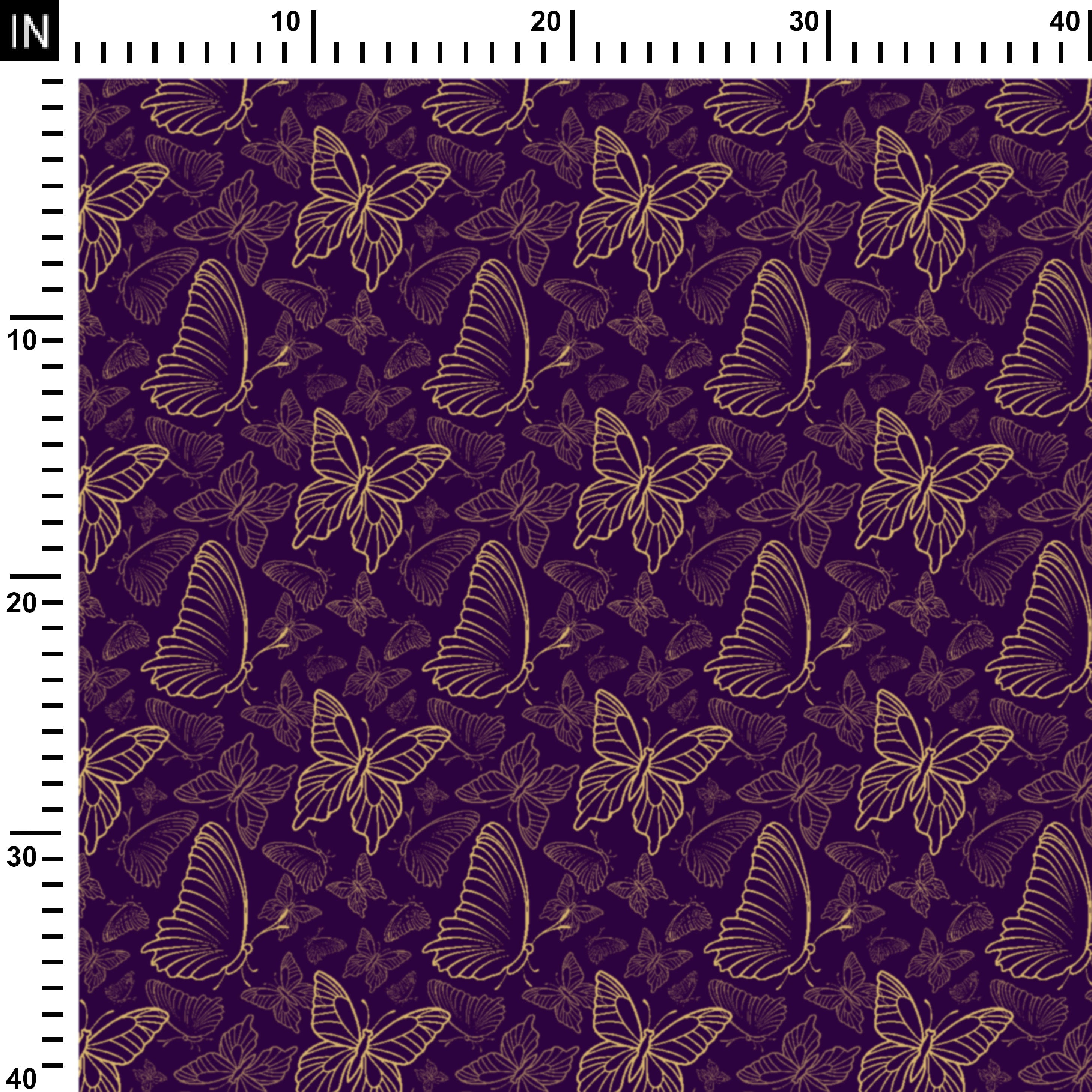 Butterfly Gold embossed Purple