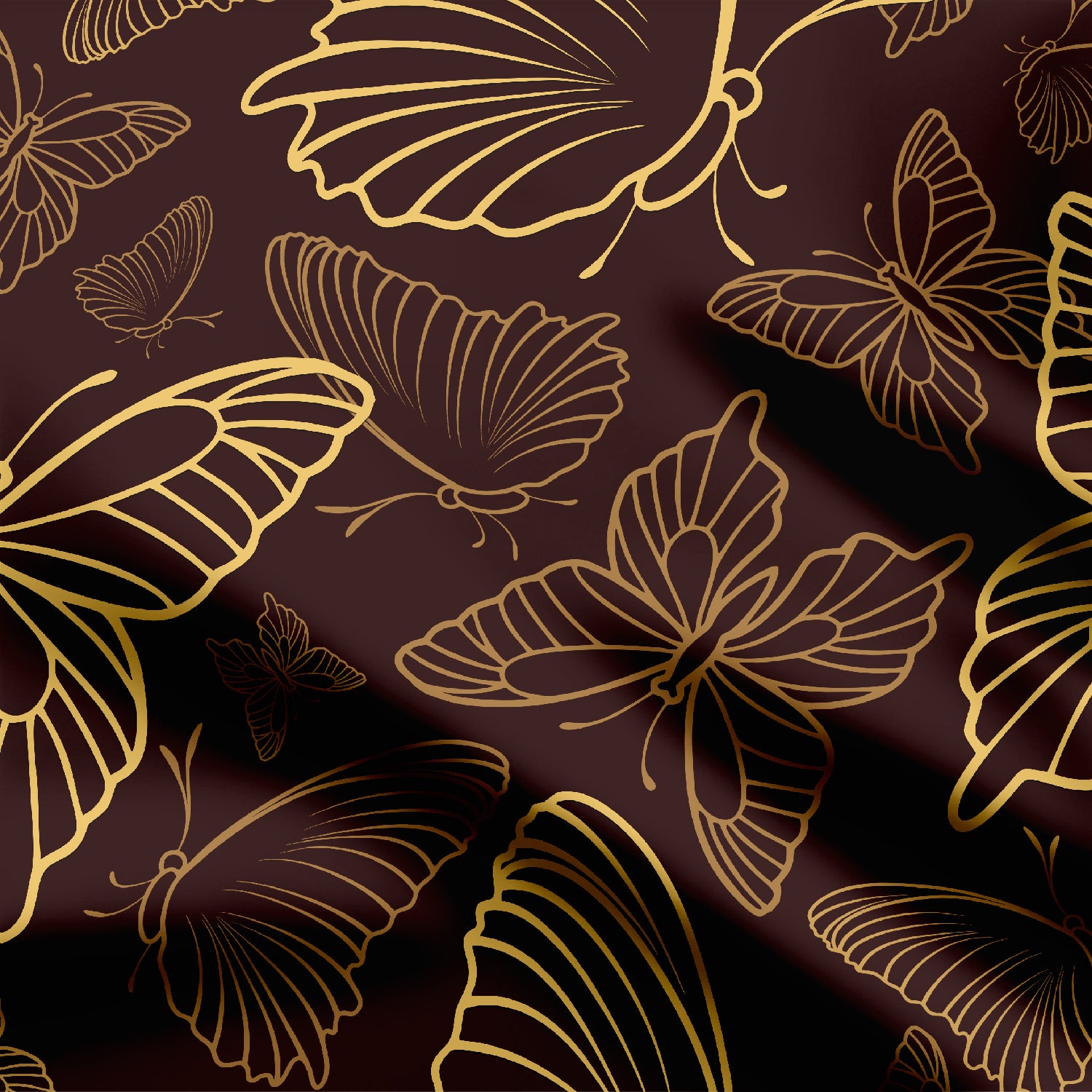 Butterfly Gold embossed Brown Umber