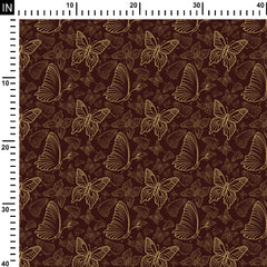 Butterfly Gold embossed Brown Umber