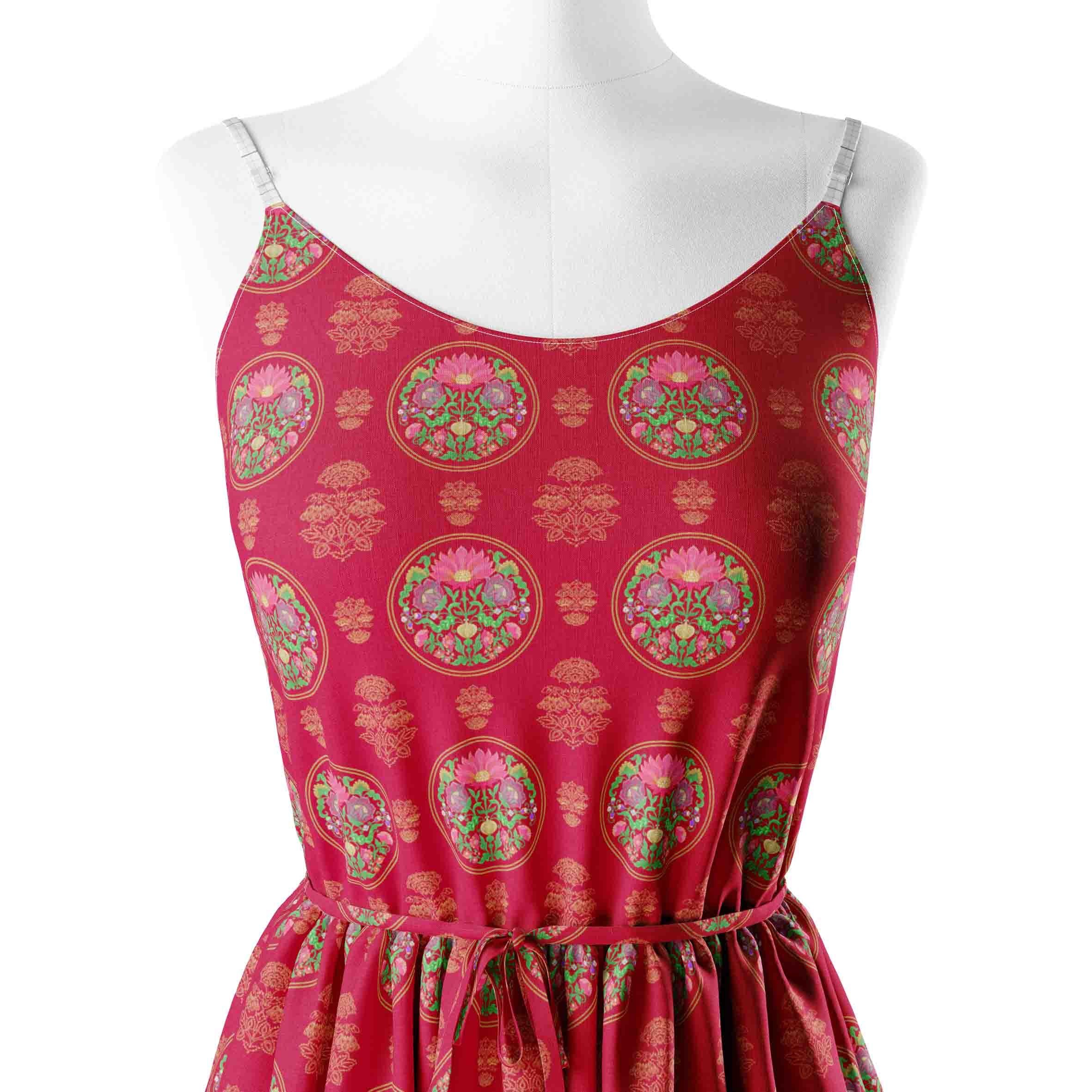 Floral Traditional Red scarlet
