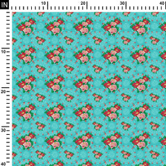 PEONIES FLORAL 2 - TURQUOISE