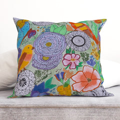 Birds butterflies and wild flowers Cushion