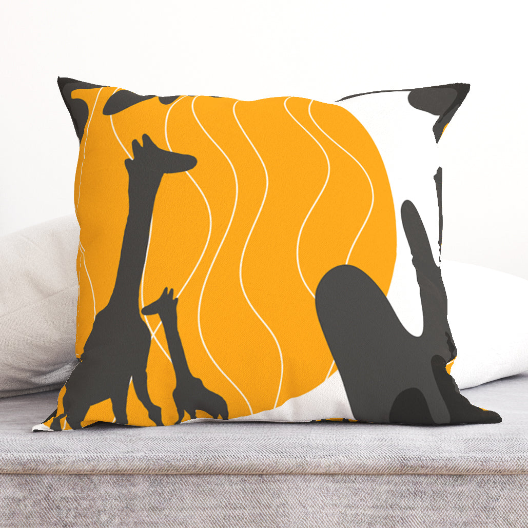 Yellow moon giraffes family