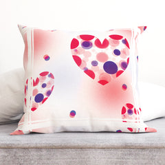 Quirky Geometric Hearts Cushion