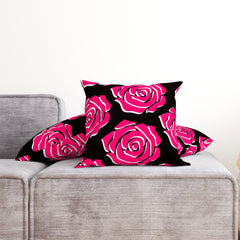 Rose in black.Cushion
