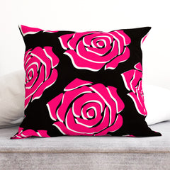 Rose in black.Cushion