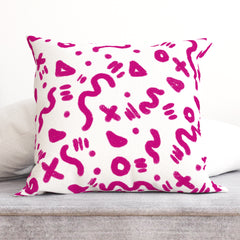 Viva Magenta Flying Shapes Cushion