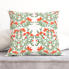 Orange Flowers Blooming Cushion