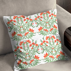 Orange Flowers Blooming Cushion