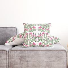 Pink Flowers Blooming Cushion