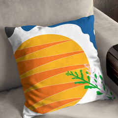 Sun striped illustrated motif Cushion