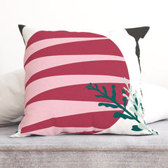 Moon striped illustrated motif Cushion