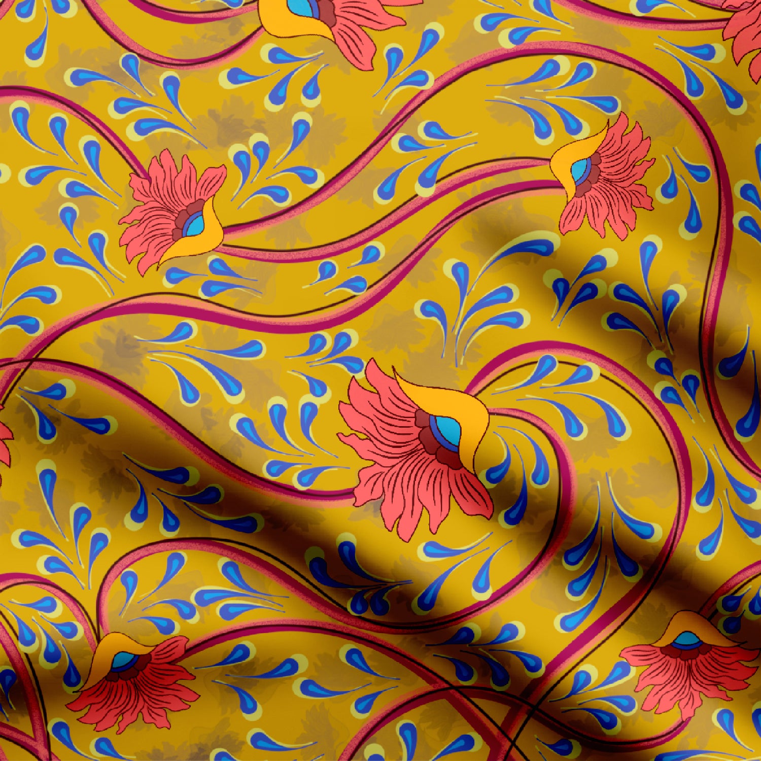 Floral Swirls Yellow-471770, All Designs, Chinnon Chiffon, cotton, Cotton Canvas, Cotton Poplin, Cotton Satin, Crepe, FEATURED ARTIST DESIGNS, Floral, Gandharvi Guha, Giza Cotton, Light Chiffon, Modal Satin, Muslin, Natural Crepe, Organic Cotton Bamboo, Organza, Organza Satin, Organza Satin (Polyester), pashmina, Poly Canvas, Poly Cotton, Pure Linen, Rayon, Satin, Satin Linen, Velvet Velure, Viscose Dola Silk, Viscose Georgette-Symplico