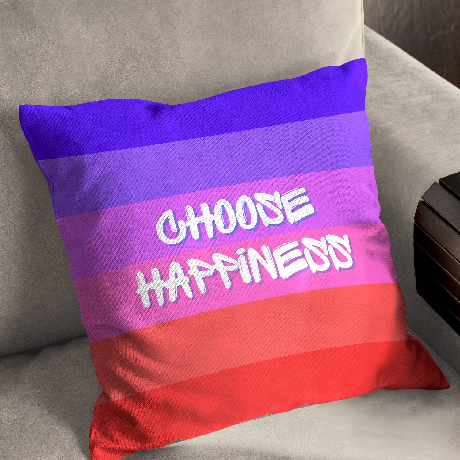 Choose Happiness Multicolor Stripe -3 Cushion
