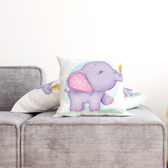 Cute Elephant Holding Flowers Cushion