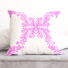 Blue Pottery art in bold pink Cushion