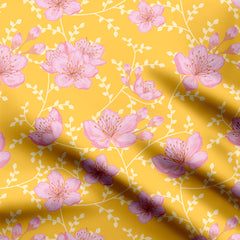 Cherry Blossoms with Yellow-472041, Aarti Khare, All Designs, Chinnon Chiffon, cotton, Cotton Canvas, Cotton Poplin, Cotton Satin, Crepe, FEATURED ARTIST DESIGNS, Floral, Giza Cotton, Light Chiffon, Modal Satin, Muslin, Natural Crepe, Organic Cotton Bamboo, Organza, Organza Satin, Organza Satin (Polyester), pashmina, Poly Canvas, Poly Cotton, Pure Linen, Rayon, Satin, Satin Linen, Summer Floral, Velvet Velure, Viscose Dola Silk, Viscose Georgette-Symplico