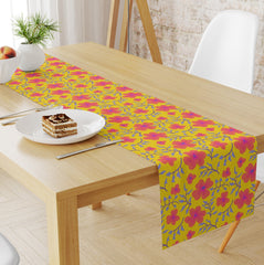 Yellow Spring Flowers Table Runner