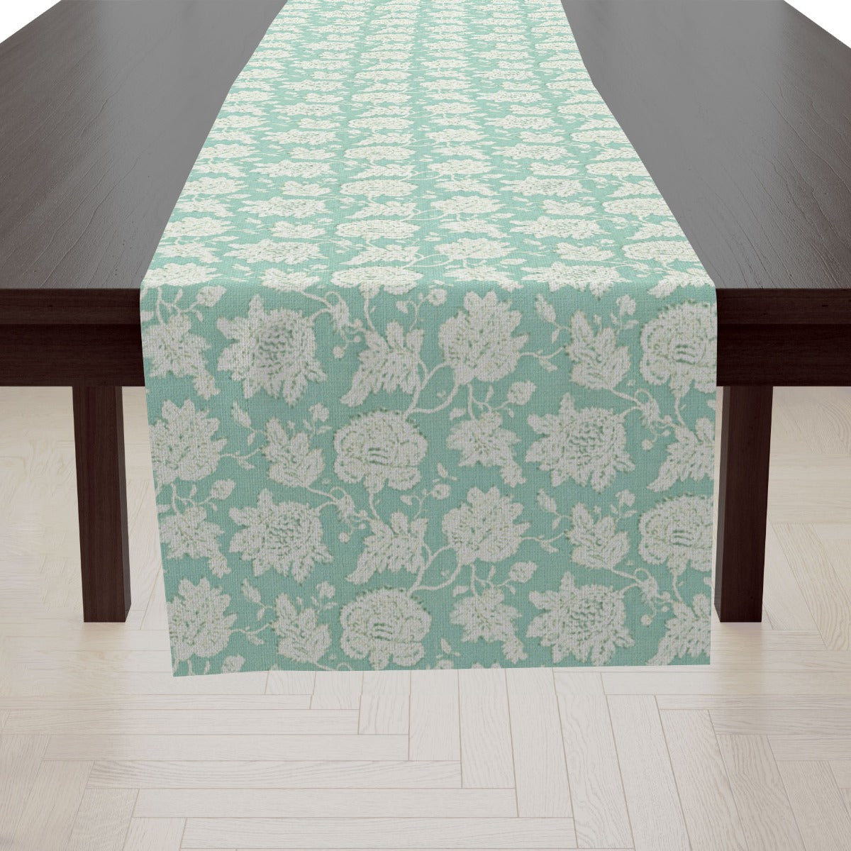 Green Floral Table Runner