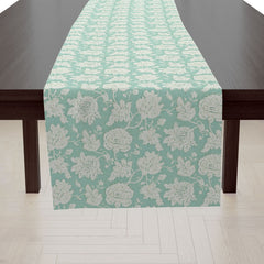 Green Floral Table Runner