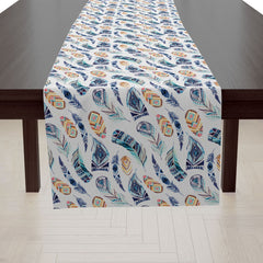 Watercolor Feather Table Runner