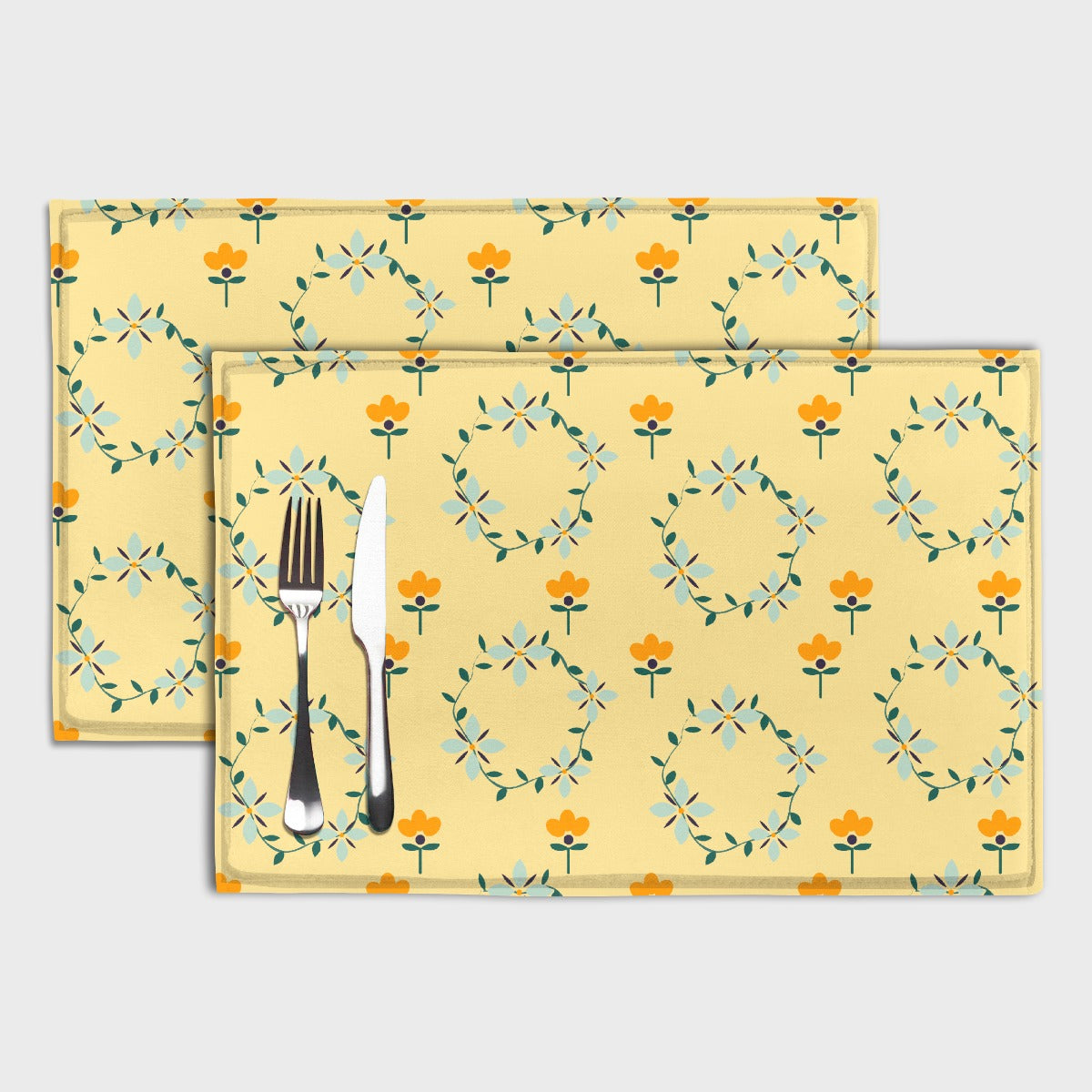 Yellow Floral Table Mats