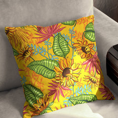 Yellow Floral Bliss Cushion