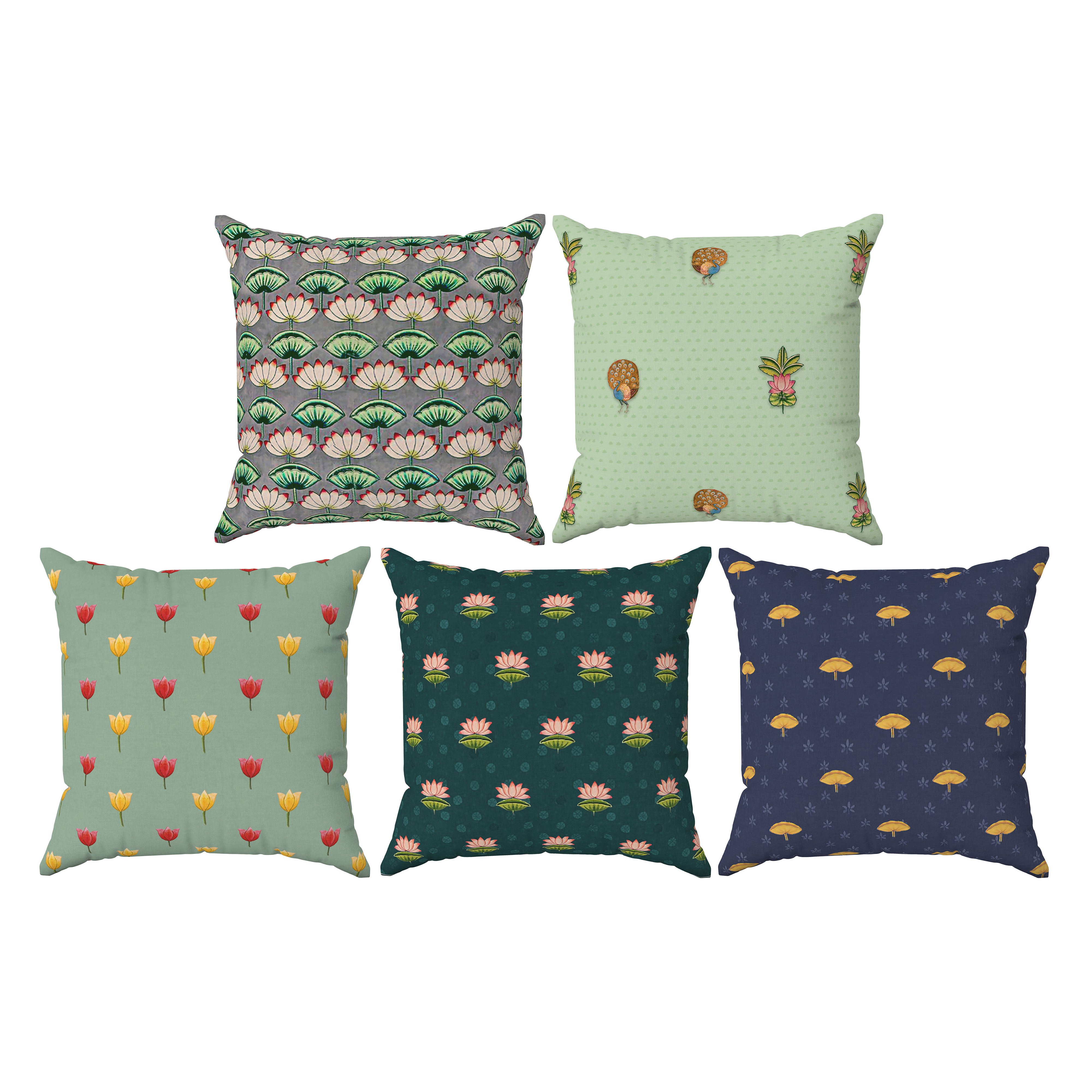 Pichwai Set of 5 Cushions