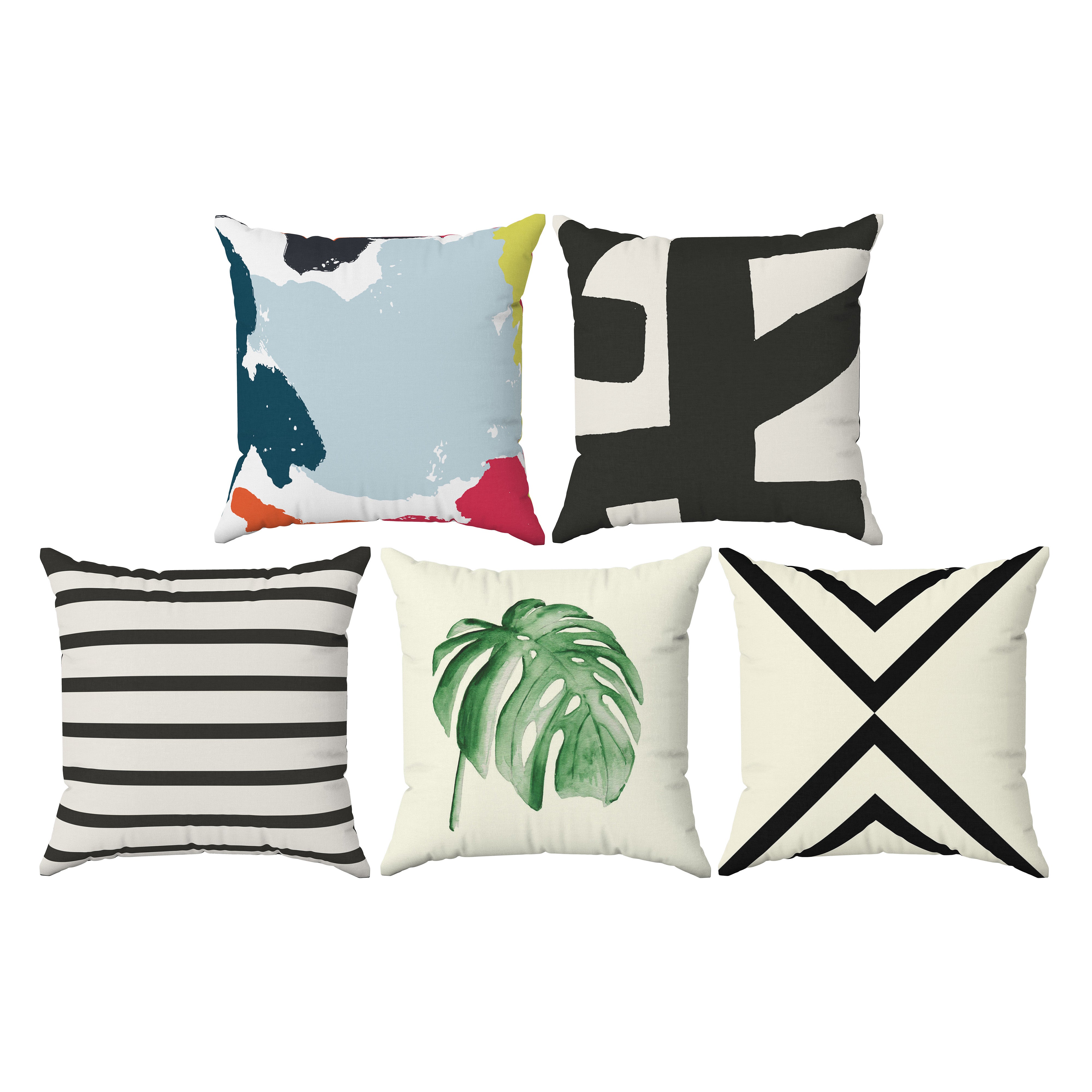 Contemporary Set of 5 Cushions