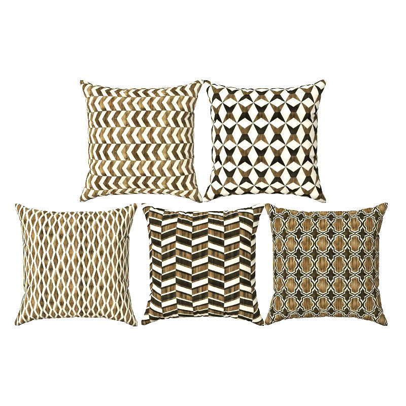 Shapes Of Brown Set of 5 Cushions