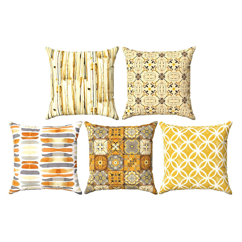 Descendant Of Yellow Set of 5 Cushions