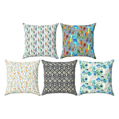 The Grey Family Set of 5 Cushions