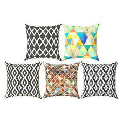 Diamonds And Triangles Set of 5 Cushions