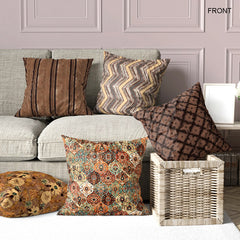 5 Cushions 10 Designs Brown Theme