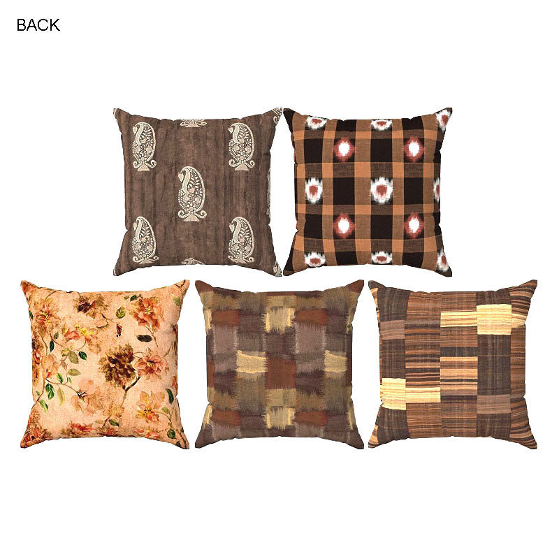 5 Cushions 10 Designs Brown Theme