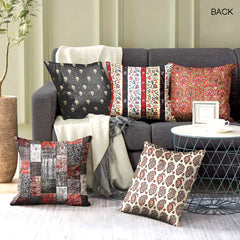 5 Cushions 10 Designs Gray Red Theme