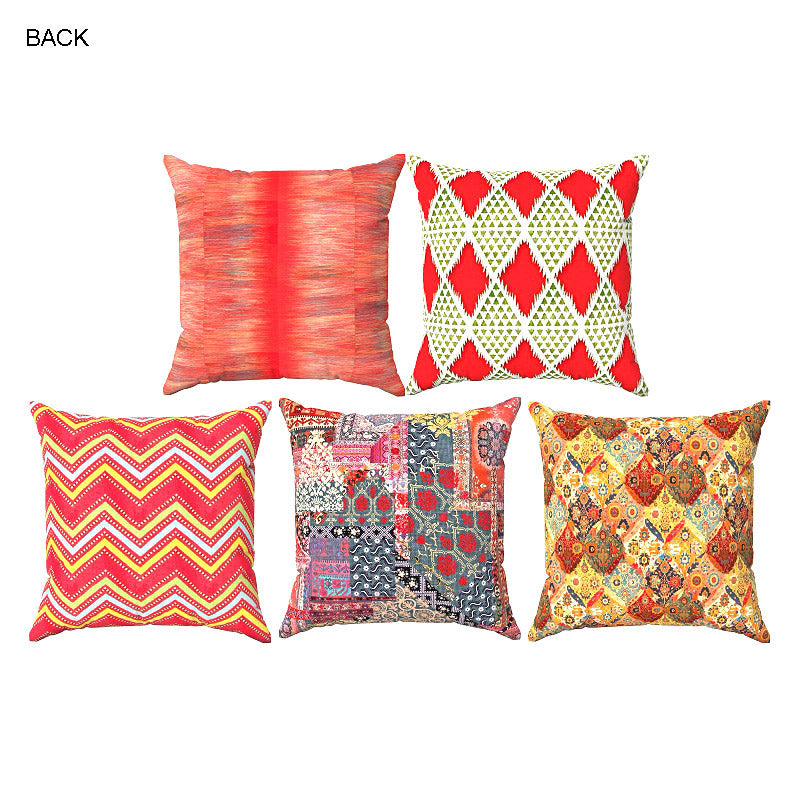 5 Cushions 10 Designs Red Theme
