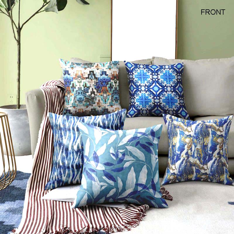 5 Cushions 10 Designs Blue Theme