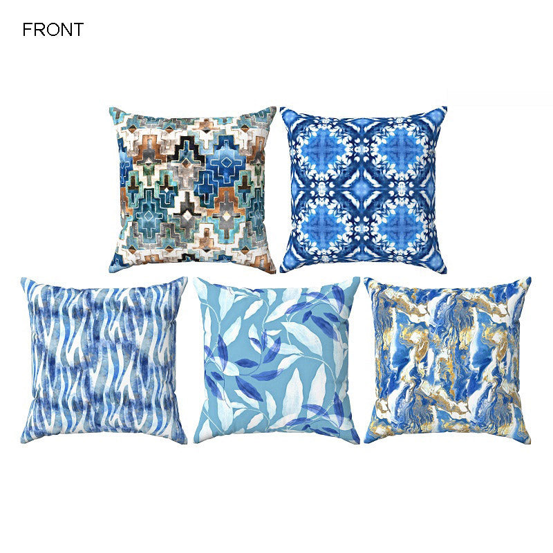 5 Cushions 10 Designs Blue Theme