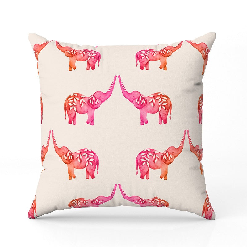Folk art elephants in Pink