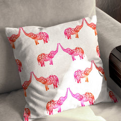 Folk art elephants in Pink