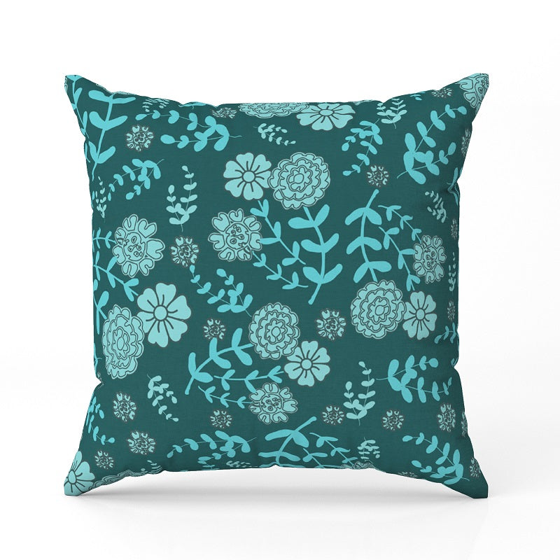 Ditsy florals allover teal
